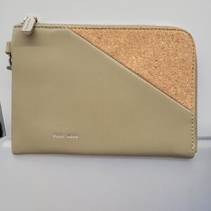 Pixie Mood Diagonal Cork & Olive Zip Wristlet